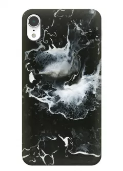 iPhone XR чехол с современным дизайном из силикона - Всплеск мрамора