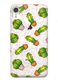Чехол для iPhone XR с принтом - Арт кактусы