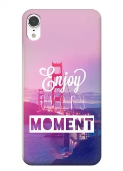 Чехол для iPhone XR из силикона с позитивным дизайном - Enjoy Every Moment