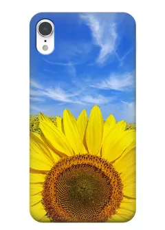 Красочный чехол на iPhone XR с цветком солнца - Подсолнух