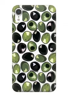 Чехол из силикона для iPhone XR с оливками