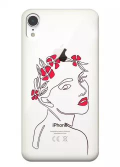 Женский силиконовый чехол на iPhone XR с прозрачным рисунком