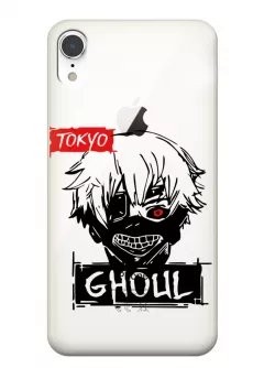 Чехол для Айфон ХР Tokyo Ghoul Ken Kaneki Logo из прозрачного силикона