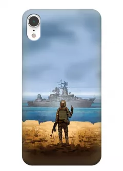 Чехол для iPhone XR с прощальным жестом для русского корабля