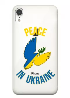 Чехол для iPhone XR Peace in Ukraine из прозрачного силикона
