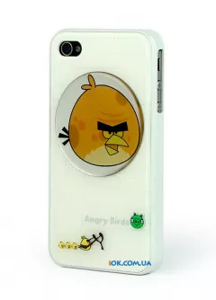 Белый TPU чехол на iPhone 4/4S - Angry Birds