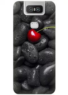 Чехол для ZenFone 6 (ZS630KL) - Вишня на камнях