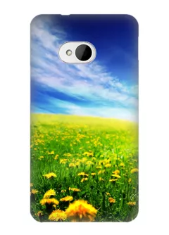 Чехол для HTC One - Украинское поле в цветах