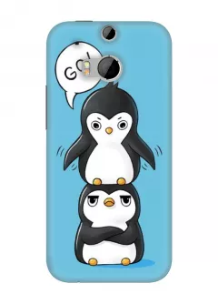 Чехол на HTC One M8 - Пингвины