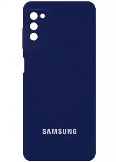 Чехол Silicone Cover Full Camera (AA) для Samsung Galaxy A03s, Темно-синий / Midnight blue