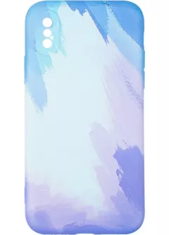 Watercolor Case for iPhone X Blue