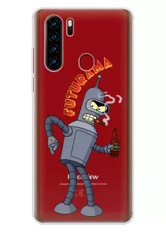 Blackview A80 Pro чехол силиконовый - Futurama Футурама лого Бендер с сигарой и пивом 