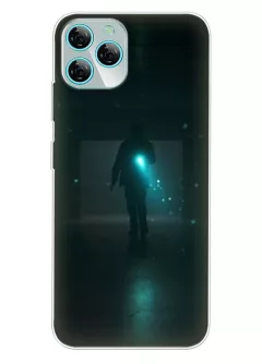 Бампер для Блеквью А95 - Очень странные дела Stranger Things главный герой освещает темный коридор 