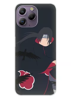 Чехол для Blackview A96 - Вороны на фоне Итачи Учиха, аниме Наруто и Боруто, Naruto and Boruto
