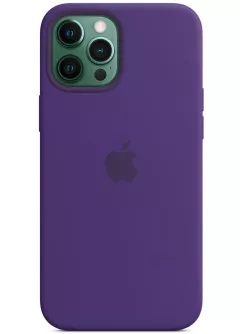 Чехол Silicone case (AAA) full with Magsafe для Apple iPhone 12 (6.1") || Apple iPhone 12 Pro, Фиолетовый / Amethyst