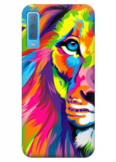 Чехол для Galaxy A7 (2018) - Красочный лев