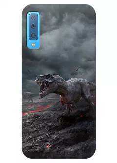 Чехол для Galaxy A7 (2018) - Динозавры