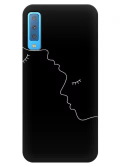 Чехол для Galaxy A7 (2018) -Романтичный силует