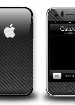 Черный карбон для iPhone 3Gs, 3G, 2G