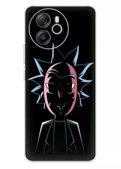 Бампер для Blackview Shark 8 из силикона - Rick and Morty Рик и Морти профессор в тени что-то замышляет вектор-арт