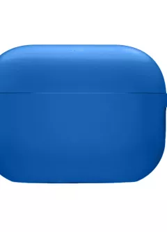 Силиконовый футляр с микрофиброй для наушников Airpods Pro, Синий / Royal blue