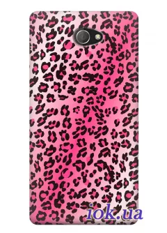Чехол для Sony Xperia M2 - Фиолетовый леопард 
