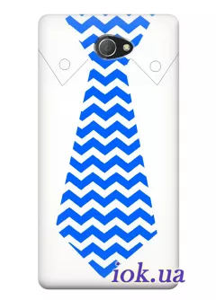 Чехол для Sony Xperia M2 - Синий галстук 