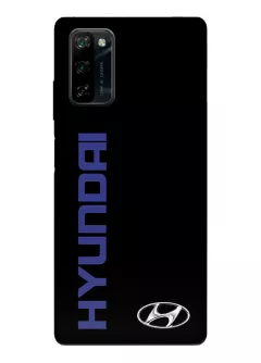 Blackview A100 чехол из силикона - Hyundai Хендай Хюндай классический логотип и синие название крупным планом