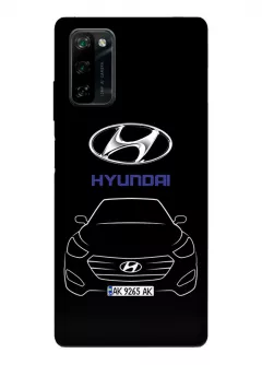 Blackview A100 защитный чехол - Hyundai Хендай Хюндай логотип и автомобиль машина Creta Santa Fe Tucson Kona Maxcruz Venue вектор-арт кроссовер внедорожник с номерным знаком - Дизайн 1