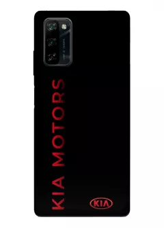 Чехол для Blackview A100 из силикона - Kia Киа Кия красный классический логотип и красное название крупным планом