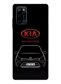 Чехол для Blackview A100 из силикона - Kia Киа Кия логотип и автомобиль машина Creed Cerato Rio Stinger Pride вектор-арт купе седан с номерным знаком
