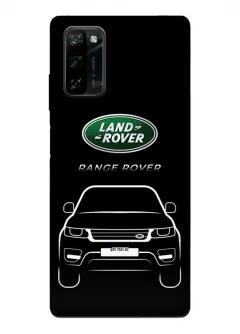 Чехол для Blackview A100 из силикона - Land Rover Ленд Ровер логотип и автомобиль машина Range Rover Evoque Velar Defender Discovery Freelander Sport вектор-арт кроссовер внедорожник с номерным знаком (Чехол 4)