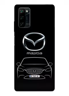 Чехол для Blackview A100 из силикона - Mazda Мазда логотип и автомобиль машина 2 3 6 Atenza Axela Demino MX-3 MX-5 MX-6 RX-7 RX-8 вектор-арт купе седан с номерным знаком