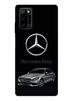 Чехол для Blackview A100 из силикона - Mercedes-Benz Мерседес-Бенц Мерс логотип и автомобиль машина C-Class CLS E-Class купе седан с номерным знаком
