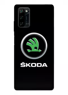 Блеквью А100 чехол силиконовый - Skoda Шкода классический логотип крупным планом и название