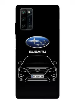 Блеквью А100 чехол из силикона - Subaru Субару логотип и автомобиль машина BRZ Impreza Legacy Levorg WRX вектор-арт купе седан с номерным знаком