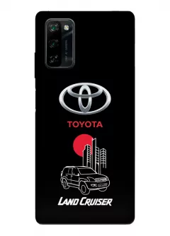 Чехол для Блеквью А100 из силикона - Toyota Тойота логотип и автомобиль машина Land Cruiser вектор-арт кроссовер внедорожник