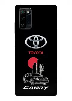 Чехол для Блеквью А100 из силикона - Toyota Тойота логотип и автомобиль машина Camry вектор-арт купе седан