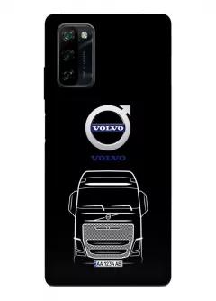 Наладка для Блеквью А100 из силикона - Volvo Вольво логотип и автомобиль машина вектор-арт фура грузовик трак белый (Дизайн 2)