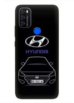 Blackview A70 чехол из силикона - Hyundai Хендай Хюндай логотип и автомобиль машина Creta Santa Fe Tucson Kona Maxcruz Venue вектор-арт кроссовер внедорожник с номерным знаком - Дизайн 1