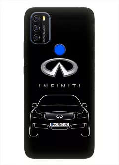 Blackview A70 чехол из силикона - Infiniti Инфинити логотип и автомобиль машина Q30 QX30 Q50 QX55 вектор-арт купе седан с номерным знаком