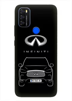 Blackview A70 чехол из силикона - Infiniti Инфинити логотип и автомобиль машина EX FX JX QX QX60 QX70 QX80 вектор-арт кроссовер внедорожник с номерным знаком (Дизайн 2)