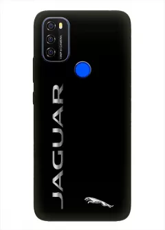 Blackview A70 чехол из силикона - Jaguar Ягуар классический логотип с серебряным названием крупным планом