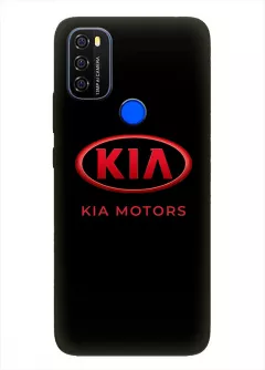 Чехол для Blackview A70 из силикона - Kia Киа Кия красный классический логотип крупным планом и красное название
