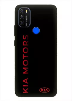 Чехол для Blackview A70 из силикона - Kia Киа Кия красный классический логотип и красное название крупным планом