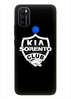 Чехол для Blackview A70 из силикона - Kia Киа Кия Sorento Club белый логотип вектор-арт