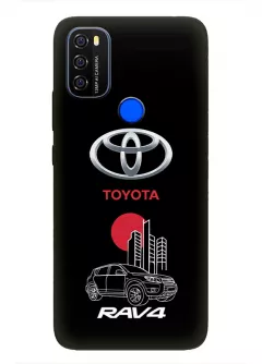 Чехол для Блеквью А70 из силикона - Toyota Тойота логотип и автомобиль машина RAV4 вектор-арт кроссовер внедорожник