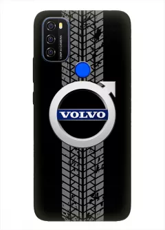 Наладка для Блеквью А70 из силикона - Volvo Вольво классический логотип крупным планом и следы шин колеса