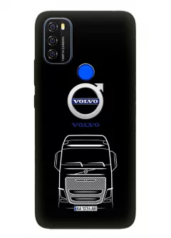 Наладка для Блеквью А70 из силикона - Volvo Вольво логотип и автомобиль машина вектор-арт фура грузовик трак белый (Дизайн 2)