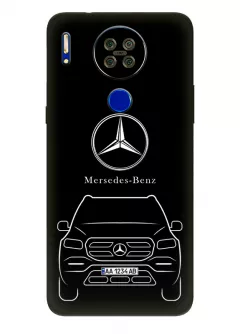 Чехол для Blackview A80s из силикона - Mercedes-Benz Мерседес-Бенц Мерс логотип и автомобиль машина GL GLA GLB GLC GLE GLS вектор-арт кроссовер внедорожник с номерным знаком
